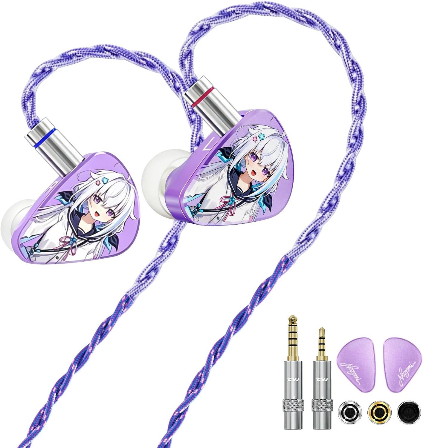 CVJ Nozomi 2DD+1BA IEMs Metal HiFi Wired Gaming Earbuds w/ Magnetic Faceplate