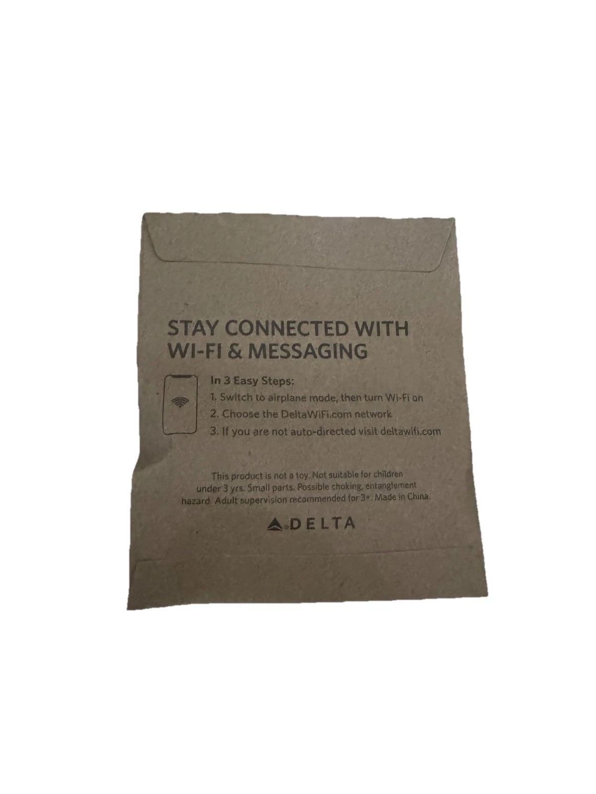 Delta Airlines White Wired Earbuds NEW/UNOPENED, Paper Packaging
