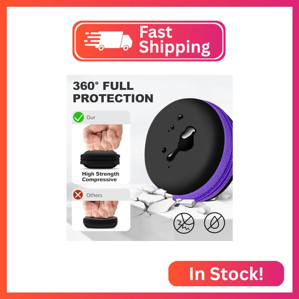 Woyinger 2Pack Round Earbud Case Portable EVA Carrying Case Storage Bag Cell Pho