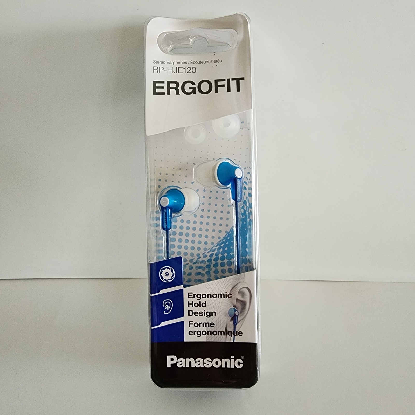Panasonic RP-HJE120 Ergofit Ergonomic Hold Design Stereo Earphones Blue NEW