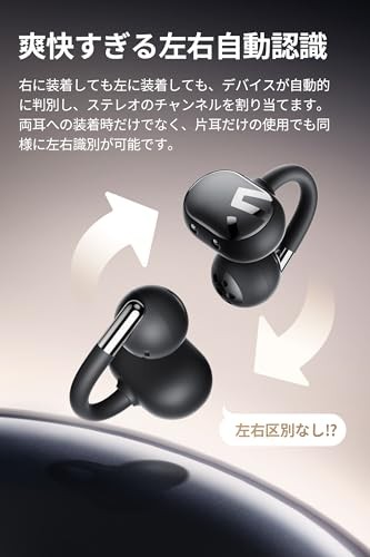 SOUNDPEATS Clip1 Wireless Open-Ear Earbuds with Ear Cuffs LDAC/Hi-Res/Dolby