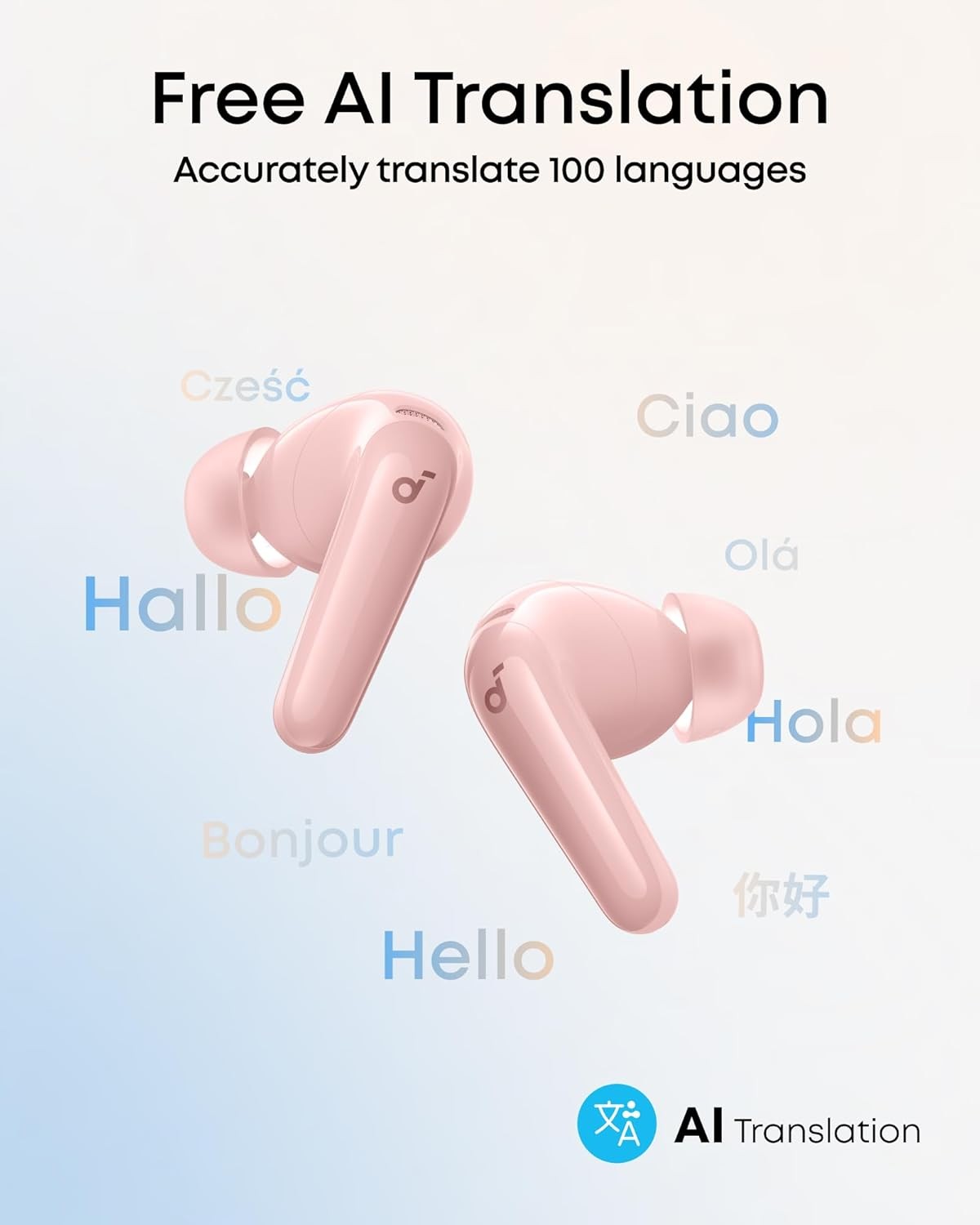 soundcore P31i Wireless Earbuds – Hi-Res Audio, Adaptive Noise Cancelling–pink