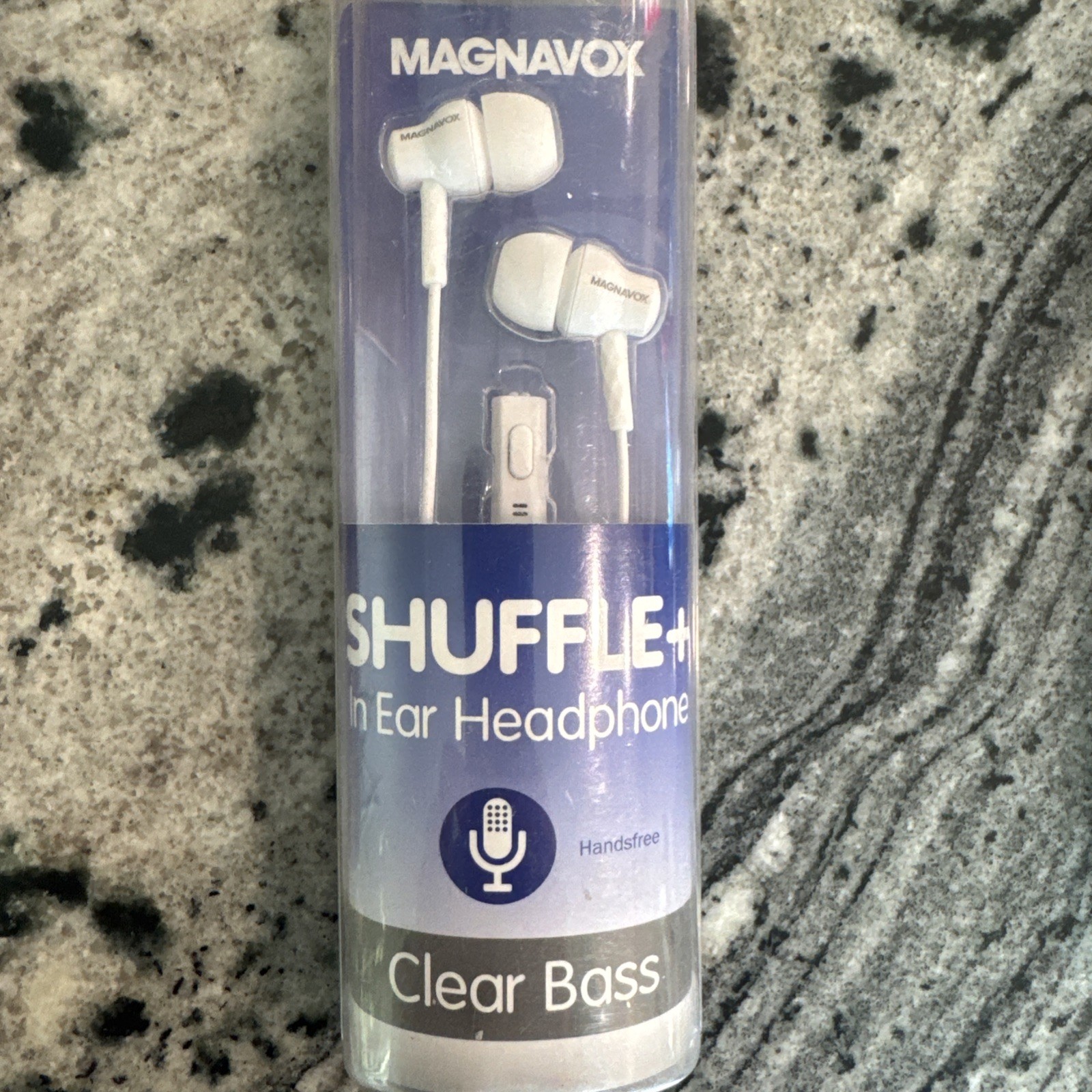 4 Magnavox Shuffle In-Ear Headphones with Clear Bass. Black And White