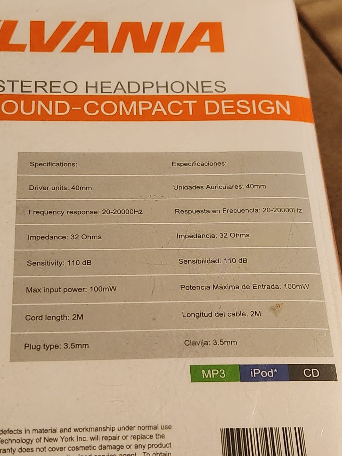 Sylvania SYL-626 Professional Full Size Headphones (Black and Silver)