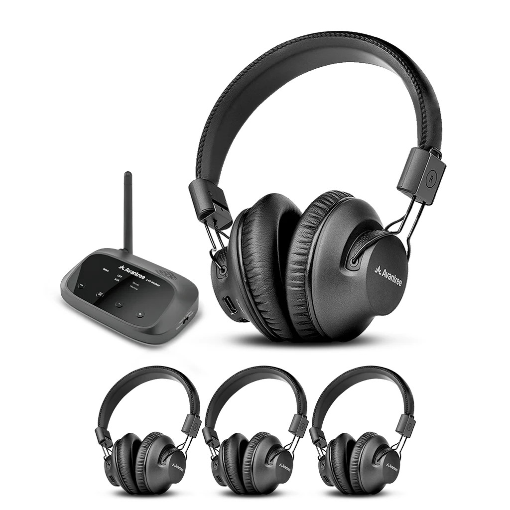 Avantree Quartet – Wireless Group Listening Headphones Transmitter for TV