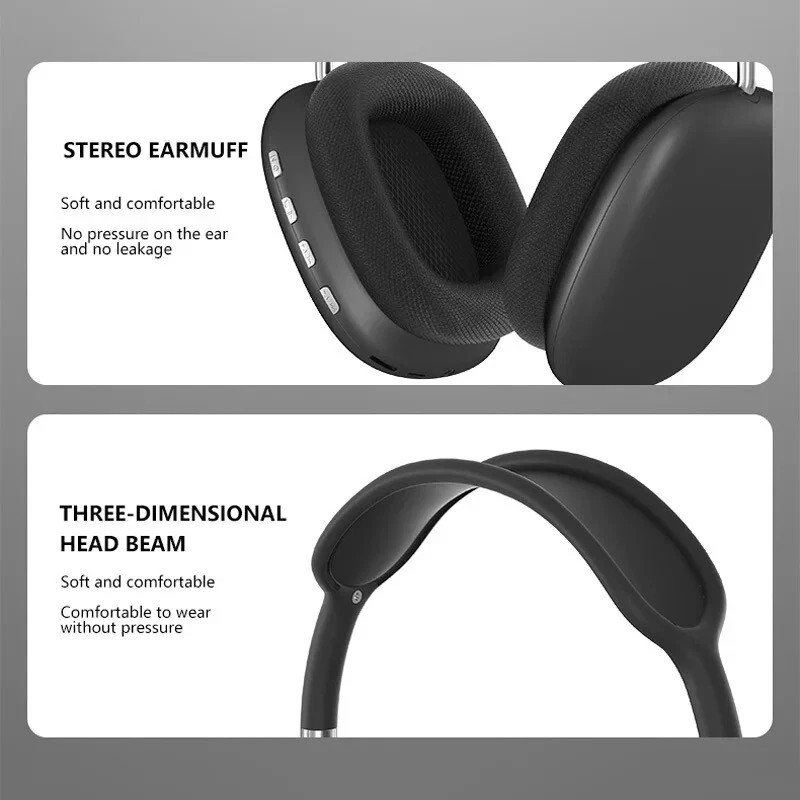 New P9 pro Max Wireless Headphones Mic Stereo Sound Max Sport Waterproof