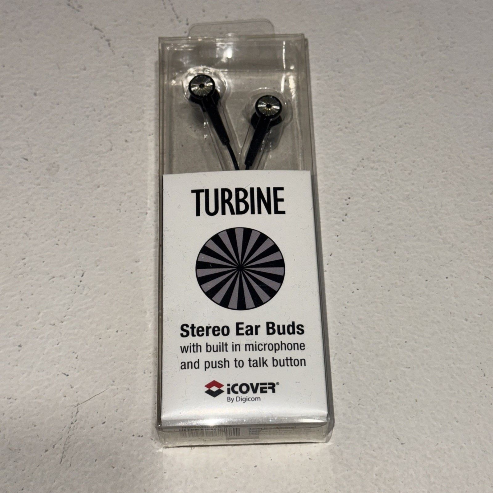 Turbine stereo earbuds built-in microphone & push to talk button 3.5mm Silver