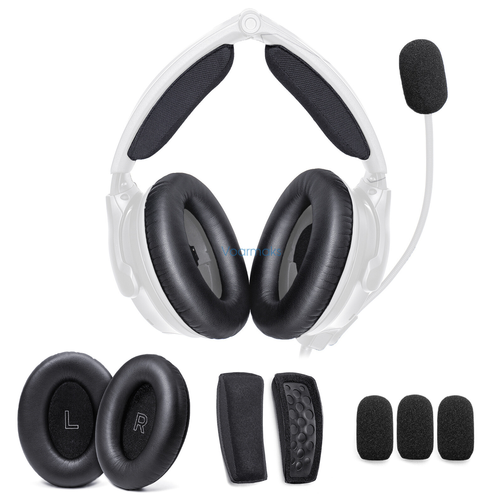 Ear Pads+Headband Pad+3 Mic Covers Refresh Kit For Bose A30 Aviation Headset