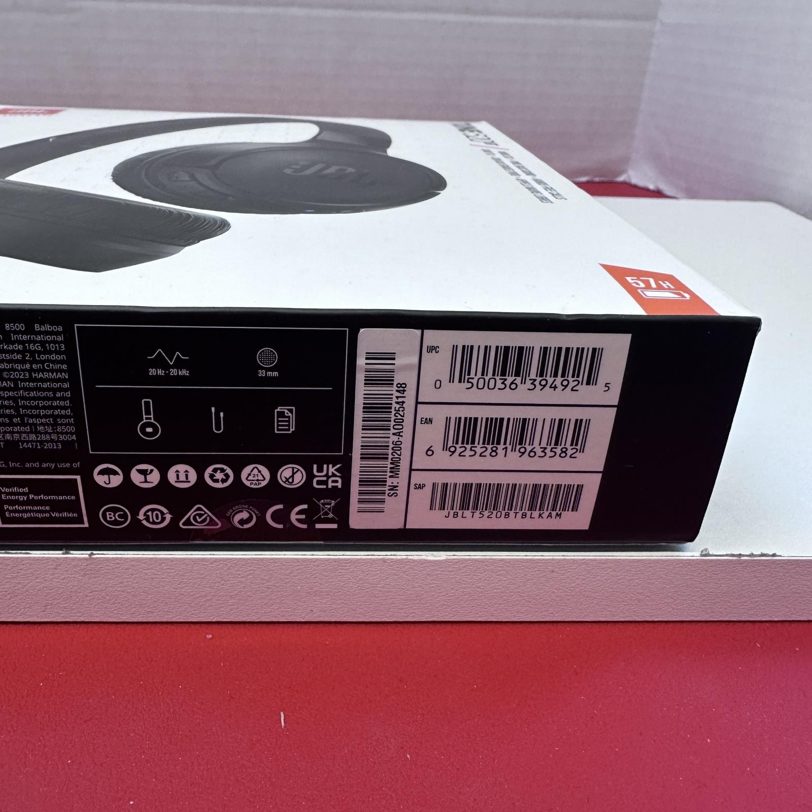 JBL Tune 520BT Wireless On-Ear Headphones Black, Pure Bass Sound