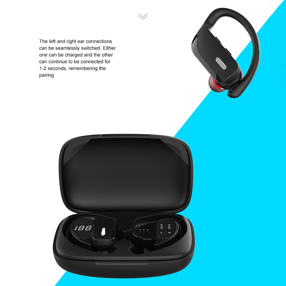 Waterproof Wireless Ear-Hook Earbud Earphones Bluetooth 5.0 Headsets HD Call USA