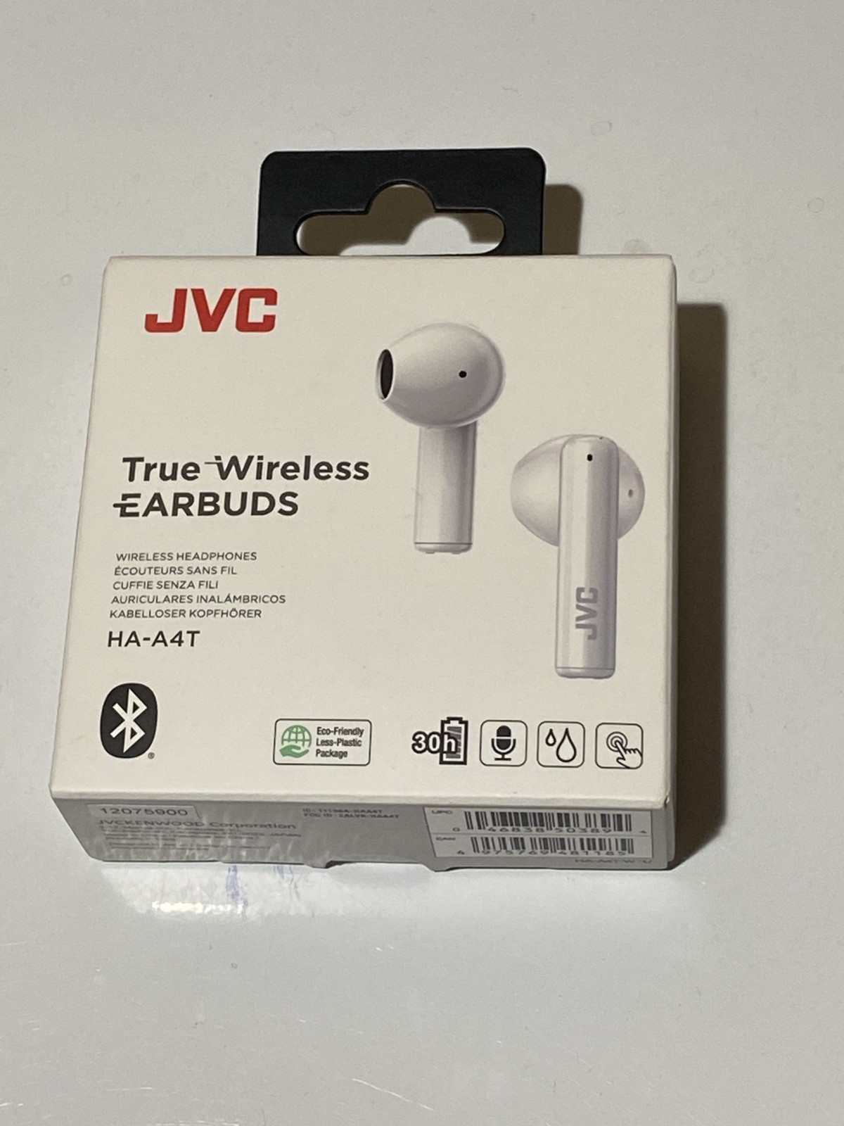 JVC True Wireless Earbuds (HA-A4T), Bluetooth, Water Resistant White – Brand New