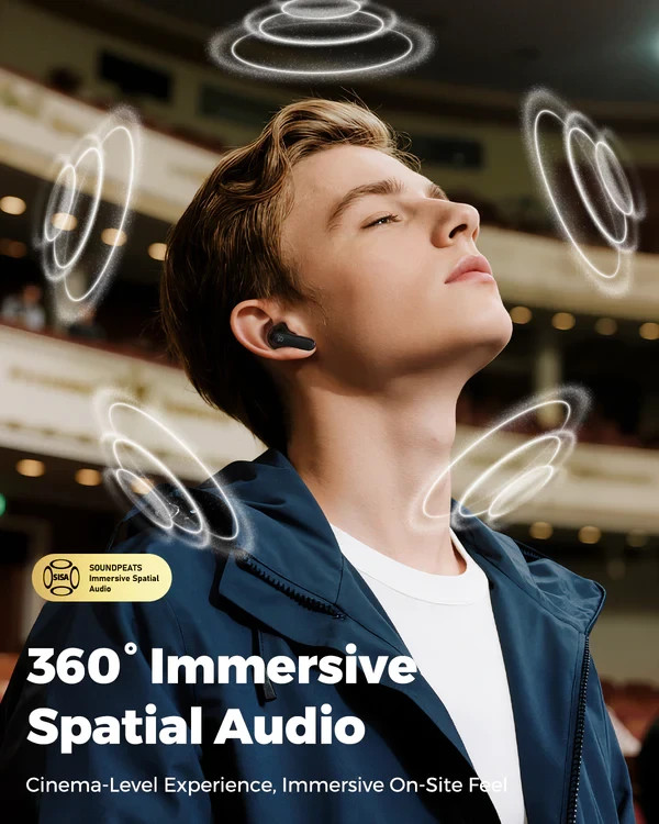 SoundPEATS Q3 Pro Wireless Earbuds ANC, BT 6.0, 42H Playtime, Fast Charging