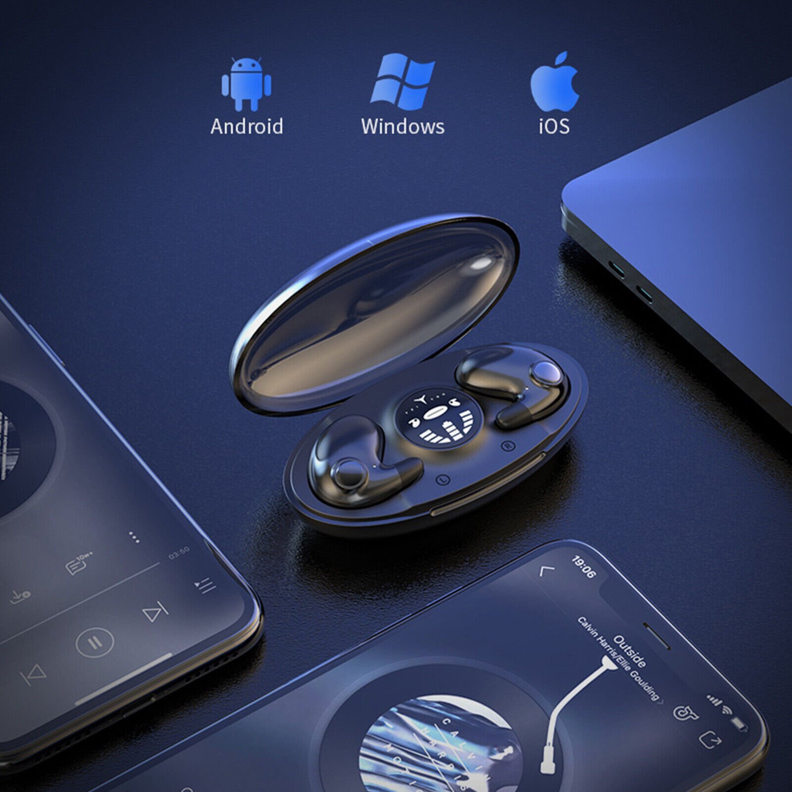 Bluetooth 5.3 Headset Invisible Sleep Wireless Earbuds TWS Waterproof Earphone