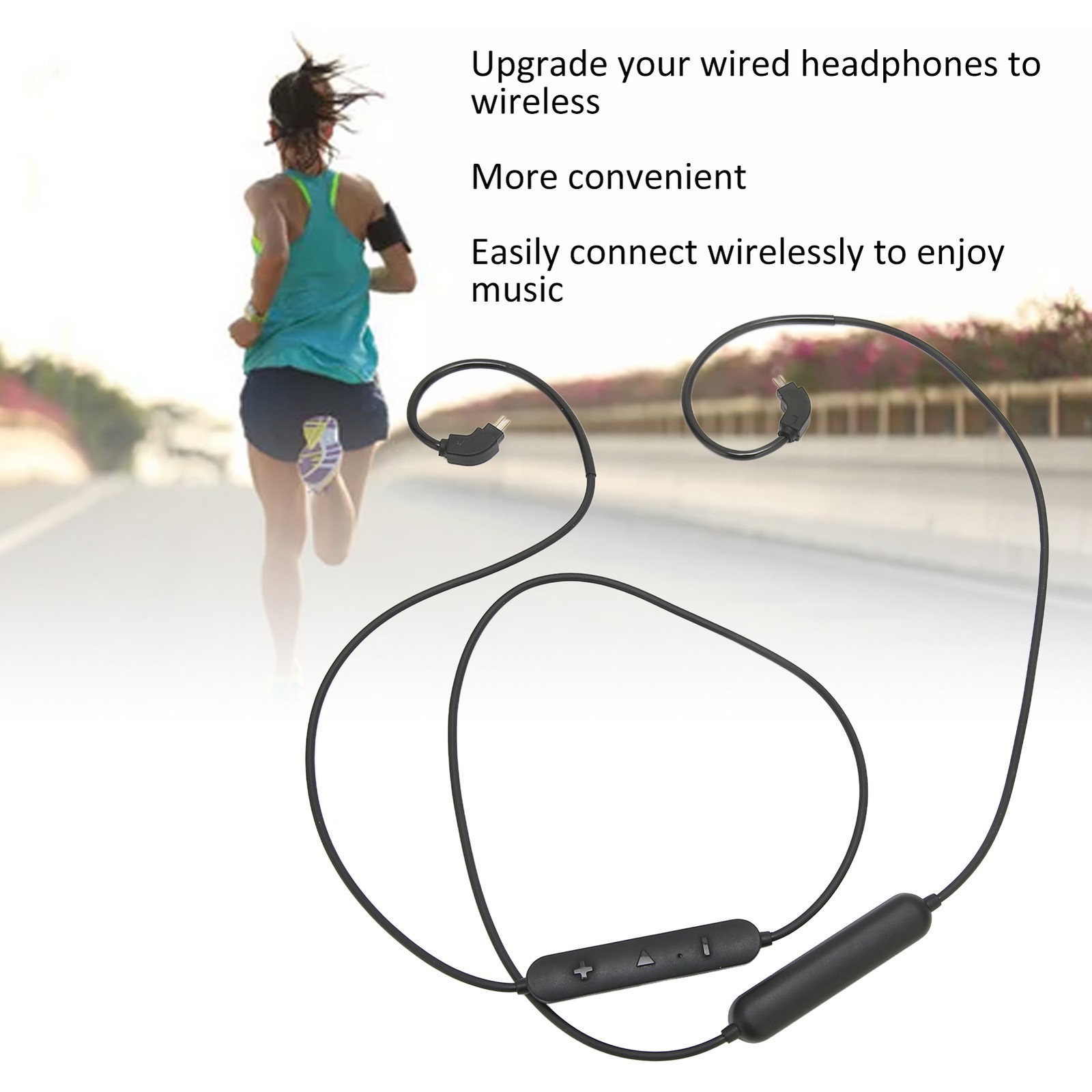 BT Earphone Cable 2 Pin Rechargeable Replace Upgrade Earbuds Wireless Cable With