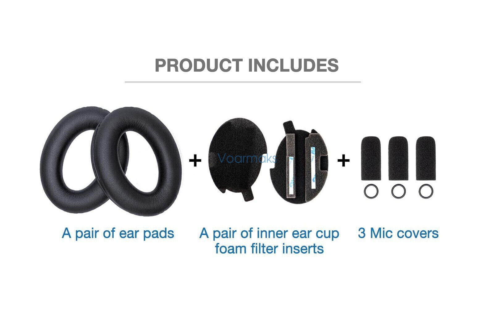 Ear Pads for Bose A20 Aviation Headset Comfort Leather, Foam Filter, 3 Mic Muffs