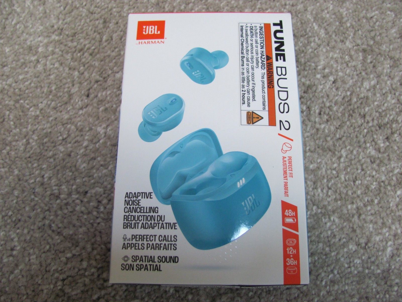 New JBL Tune Buds 2 Wireless Noise-Canceling Earbuds -Turqoise (JBLTBUDS2TQEAM)