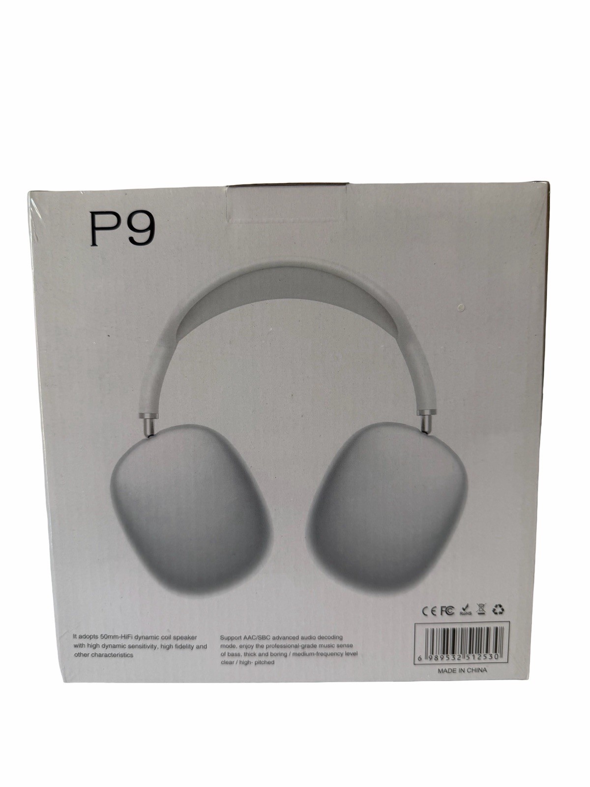 P9 Over-Ear Headphones Hi-Fi Dynamic Coil Speaker 50mm Driver Blue