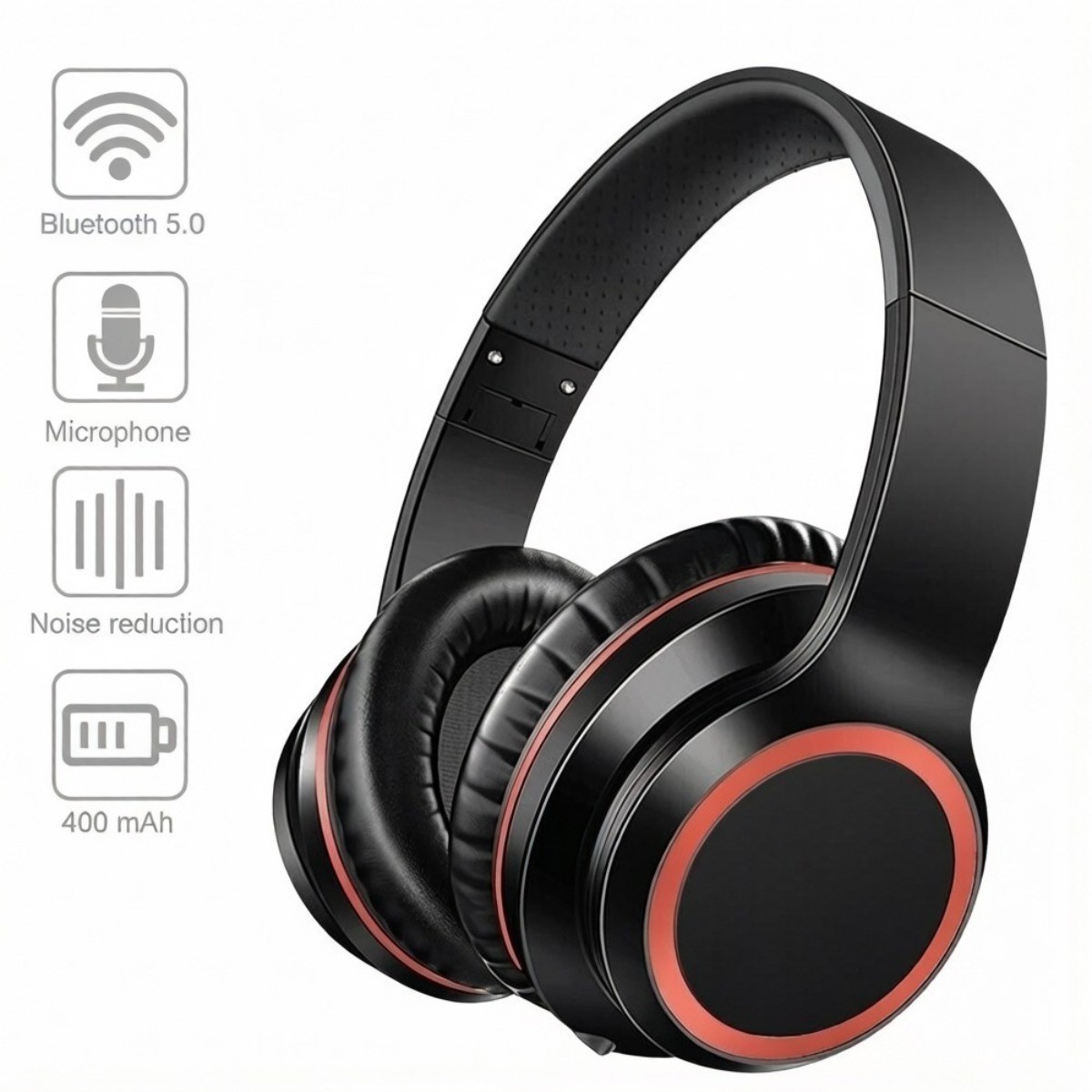 Wireless Headphones Bluetooth On-Ear Headset with up to 40 Hours Battery Life