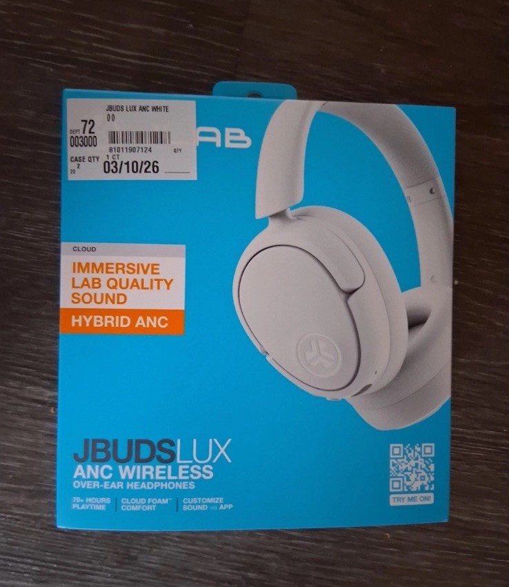 JLab JBuds Lux ANC Wireless Over-Ear Headphones Cloud White