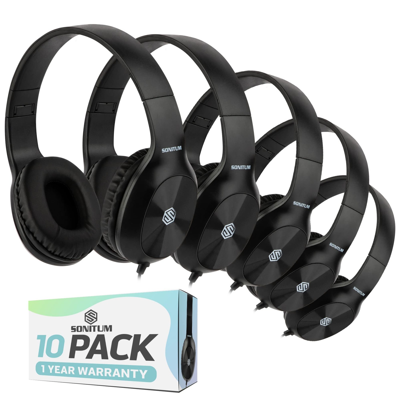Classroom Headphones-Bulk 10-Pack, Student On Ear Comfy Swivel Earphones for …