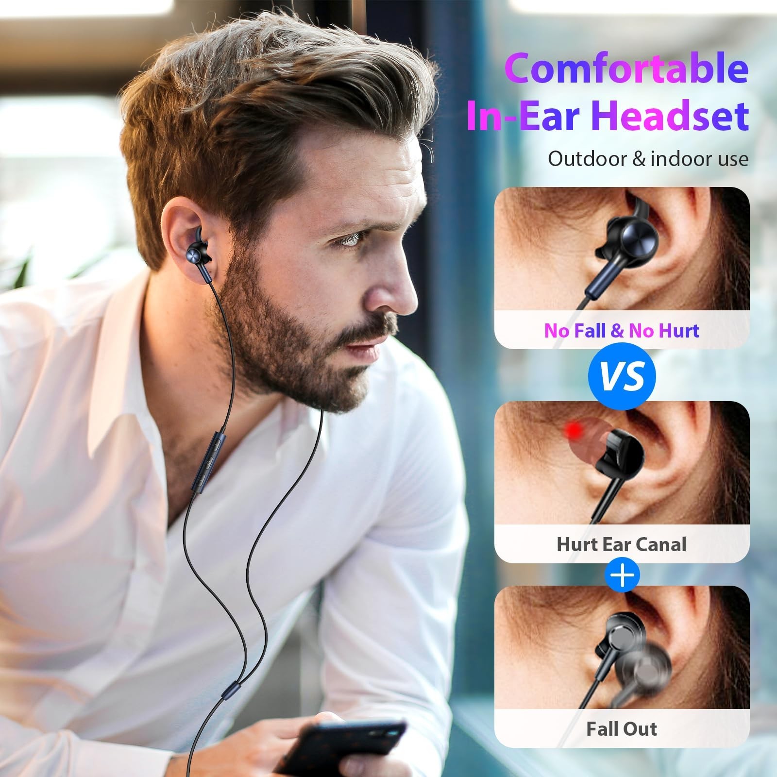 APETOO 3.5mm Wired Earbuds Sport in-Ear Headphones Mute Mic Stereo Bass
