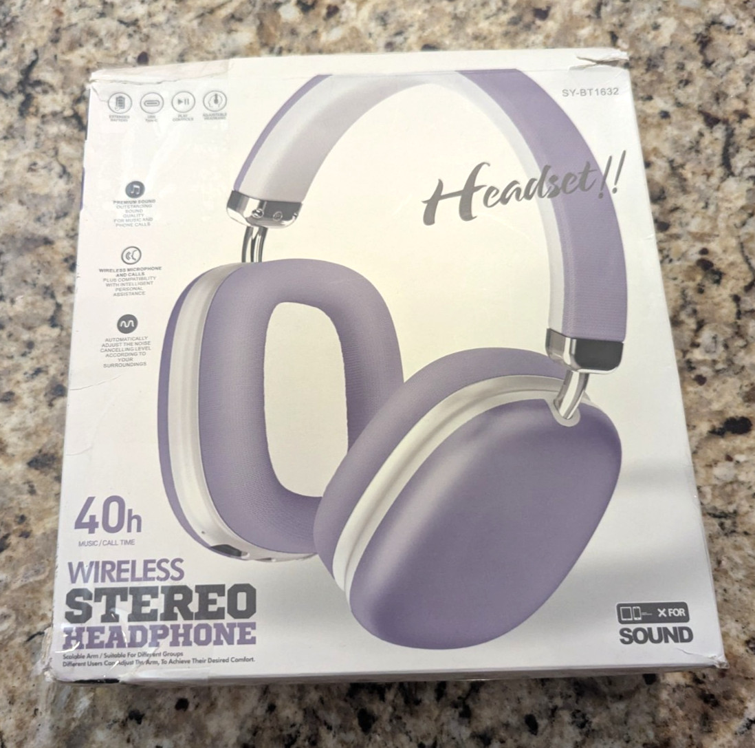 Wireless Stereo Headphones Over Ear 40hrs SY-BT1632 Purple