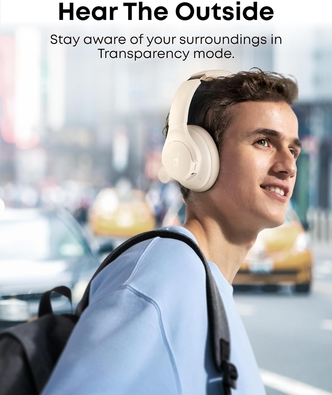 Soundcore by Anker Q20i Hybrid Active Noise Cancelling Headphones Over-Ear White