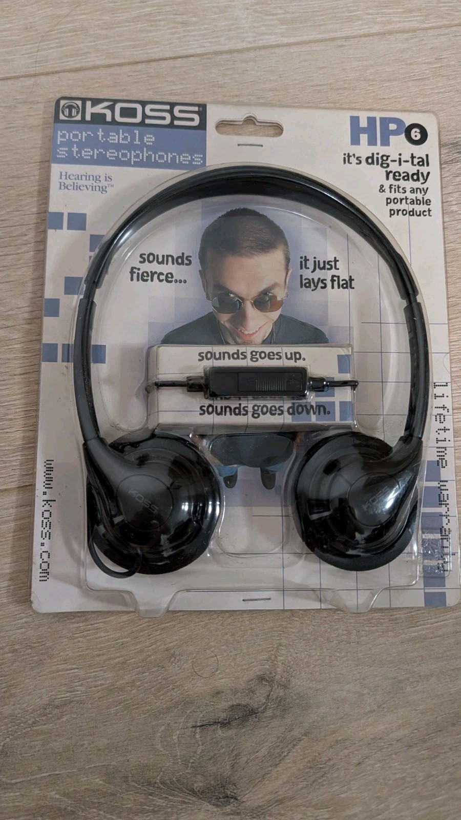 Vintage Koss HP/6 Stereo Headphones with Volume Control on Cord New In Package