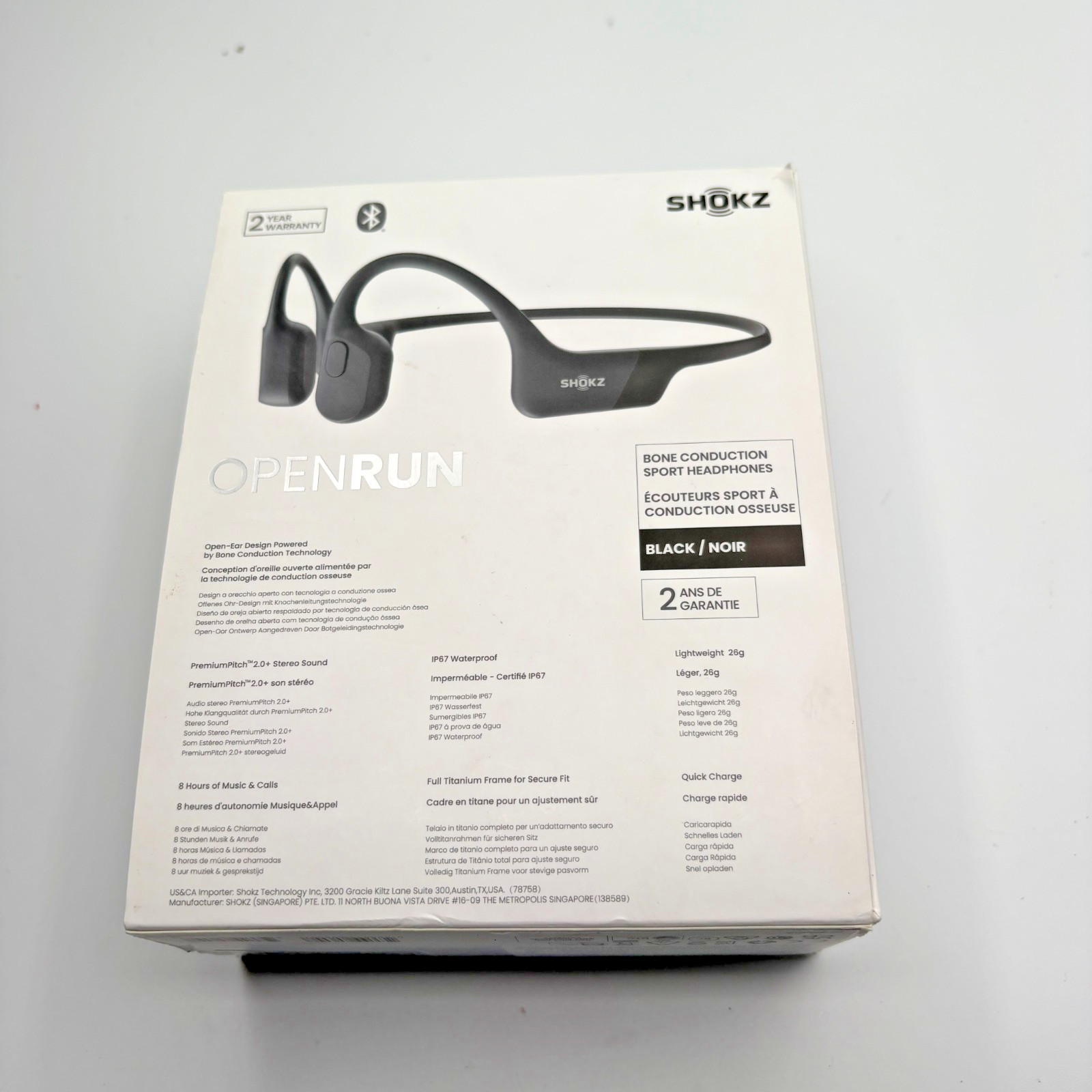 Shokz OpenRun Wireless Open-Ear Headphones – Model S803 – New Open Box