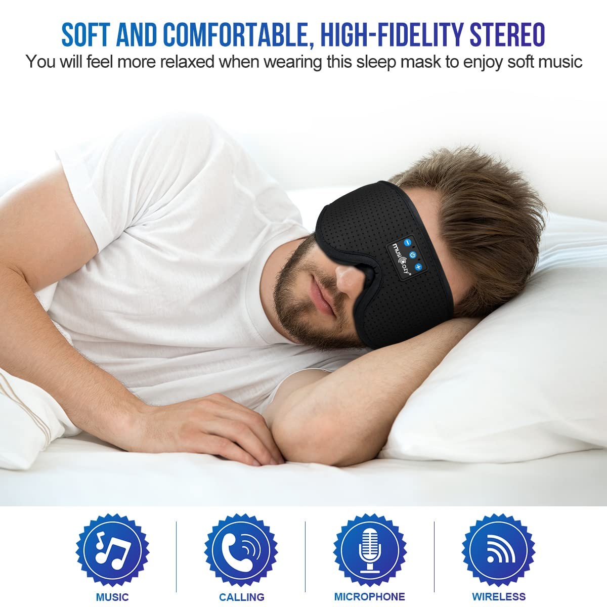 Bluetooth Sleep Headphones Eye Mask Wireless Music Mask