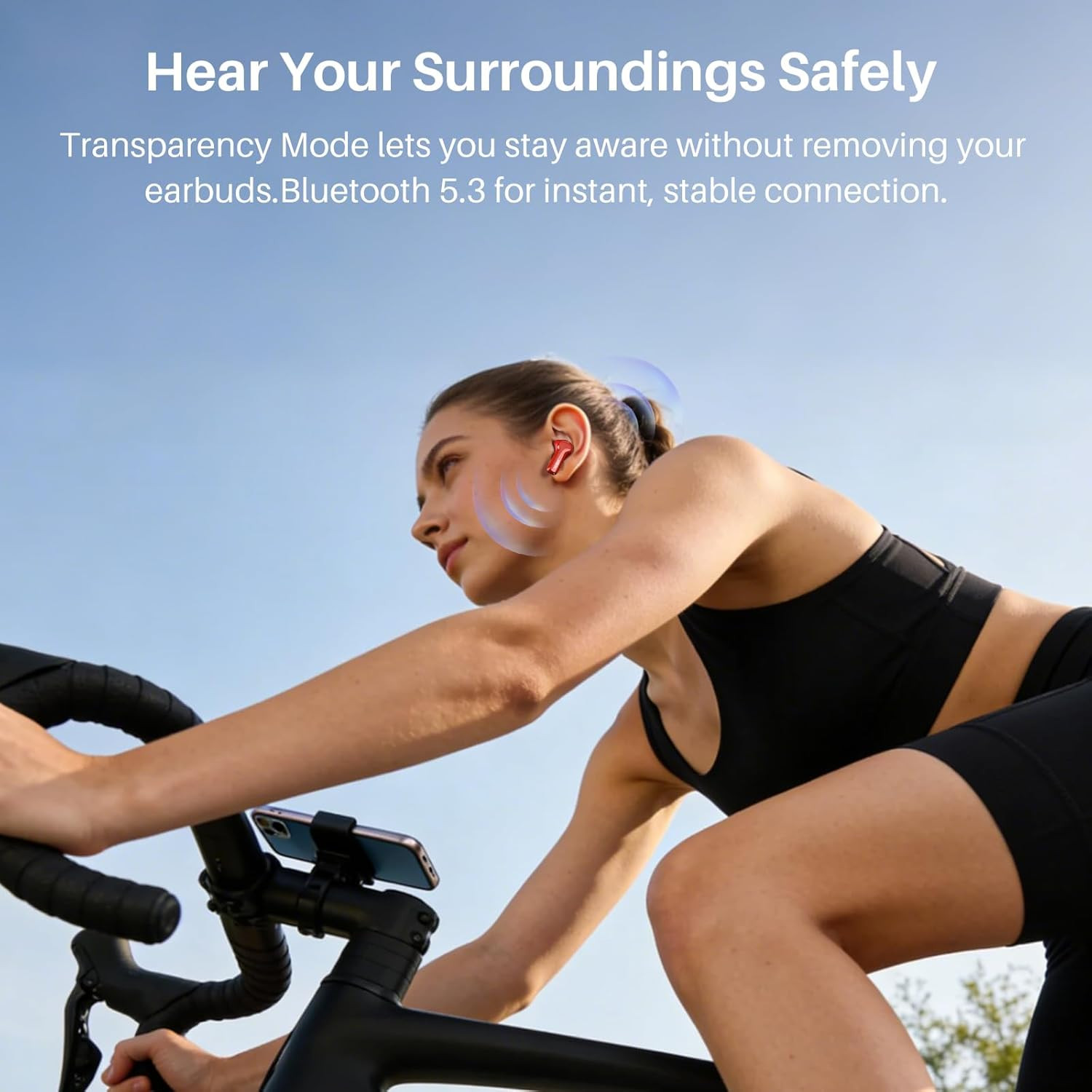Hybrid Active Noise Cancelling in Ear Wireless Earbuds, 68H Playtime | 6 Mics AI