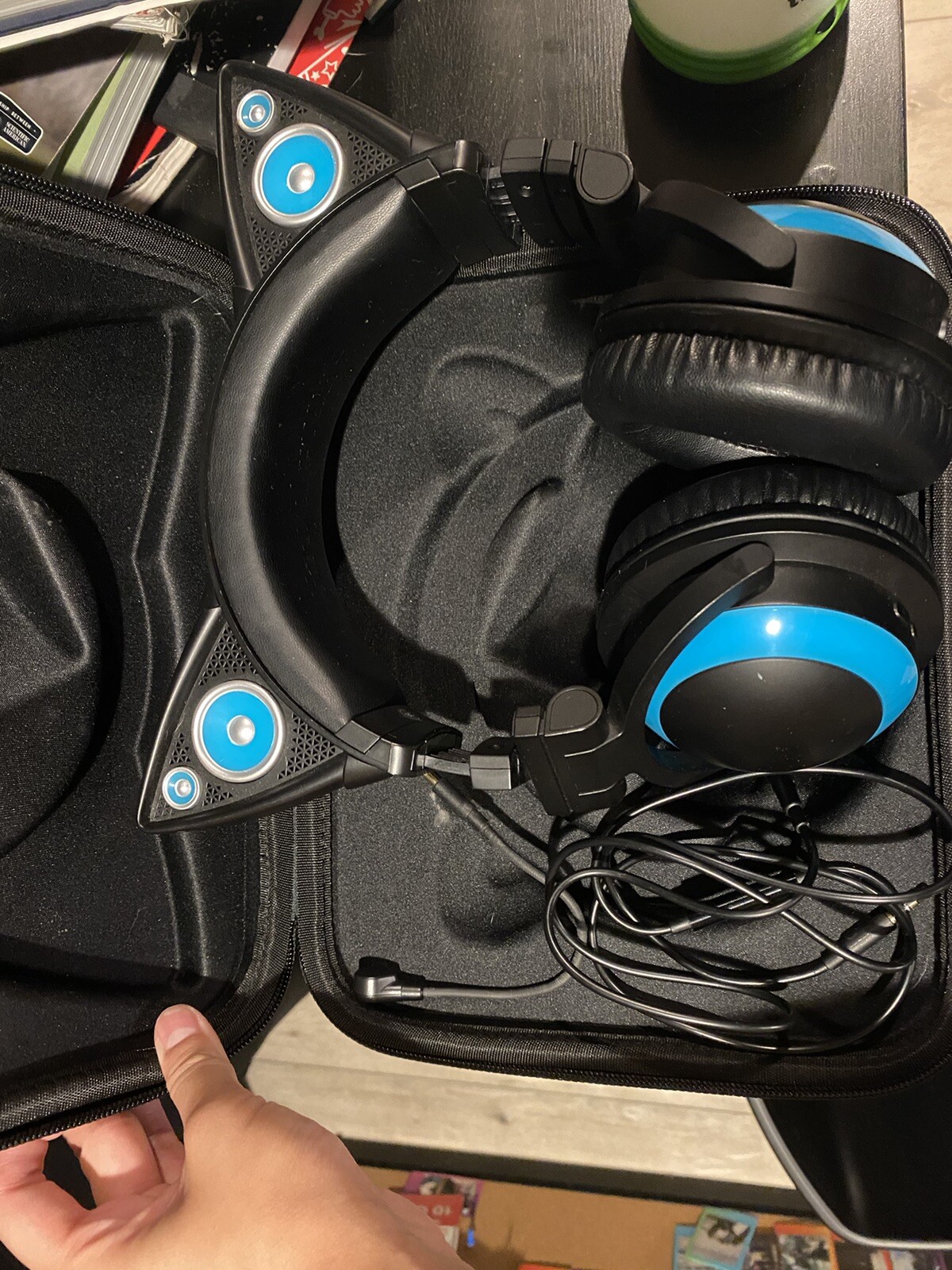 Brookstone Wired Cat Ear Headphones Blue (Discontinued) – Multicolor