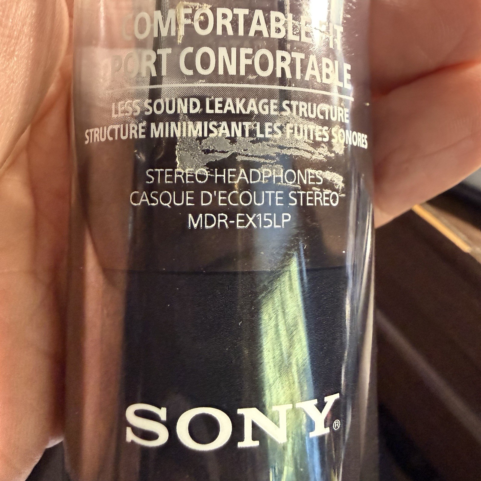 Sony Stereo Headphones #MDR-EX15LP Ear Buds L Shaped Mini Plug NIB