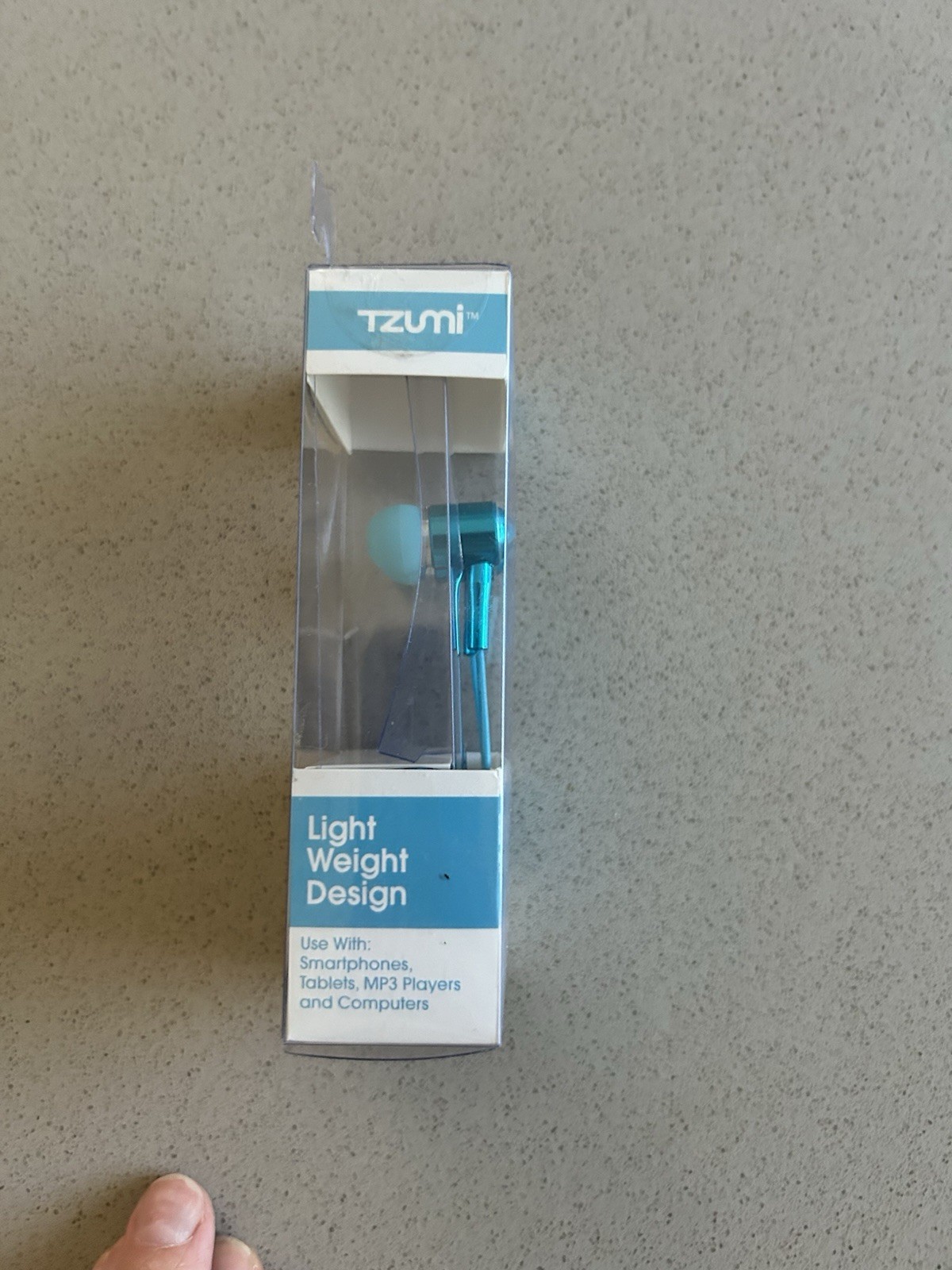 TZUMI Ear Buds Lightweight Wired In-Ear Earbuds 3.5mm Jack Blue Double
