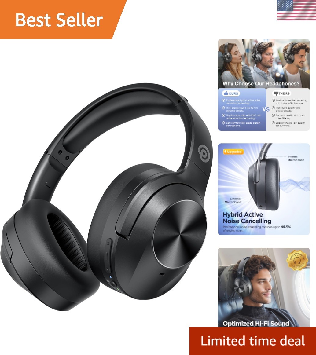 Lightweight Over-Ear Bluetooth Headphones – 30 Hours Wireless, Ultimate Comfort