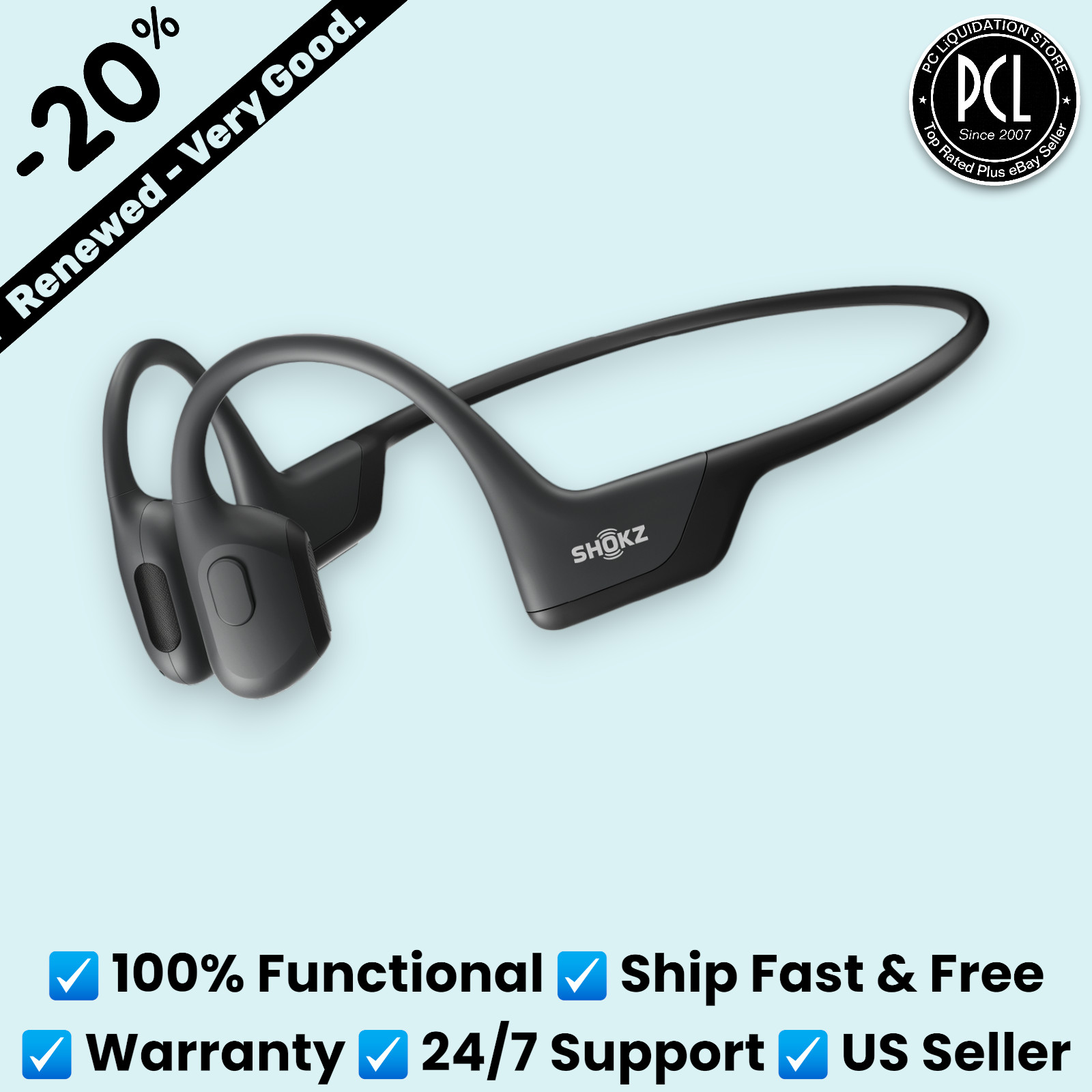 ✅ Shokz OpenRun Pro Bone Conduction Sport Headphones Enhanced Bass IP55 – BLACK✅