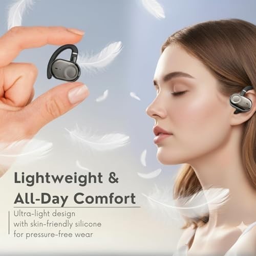 Open Ear Bluetooth Earbuds with Immersive Sound, Adjustable Fit, Long Battery Li
