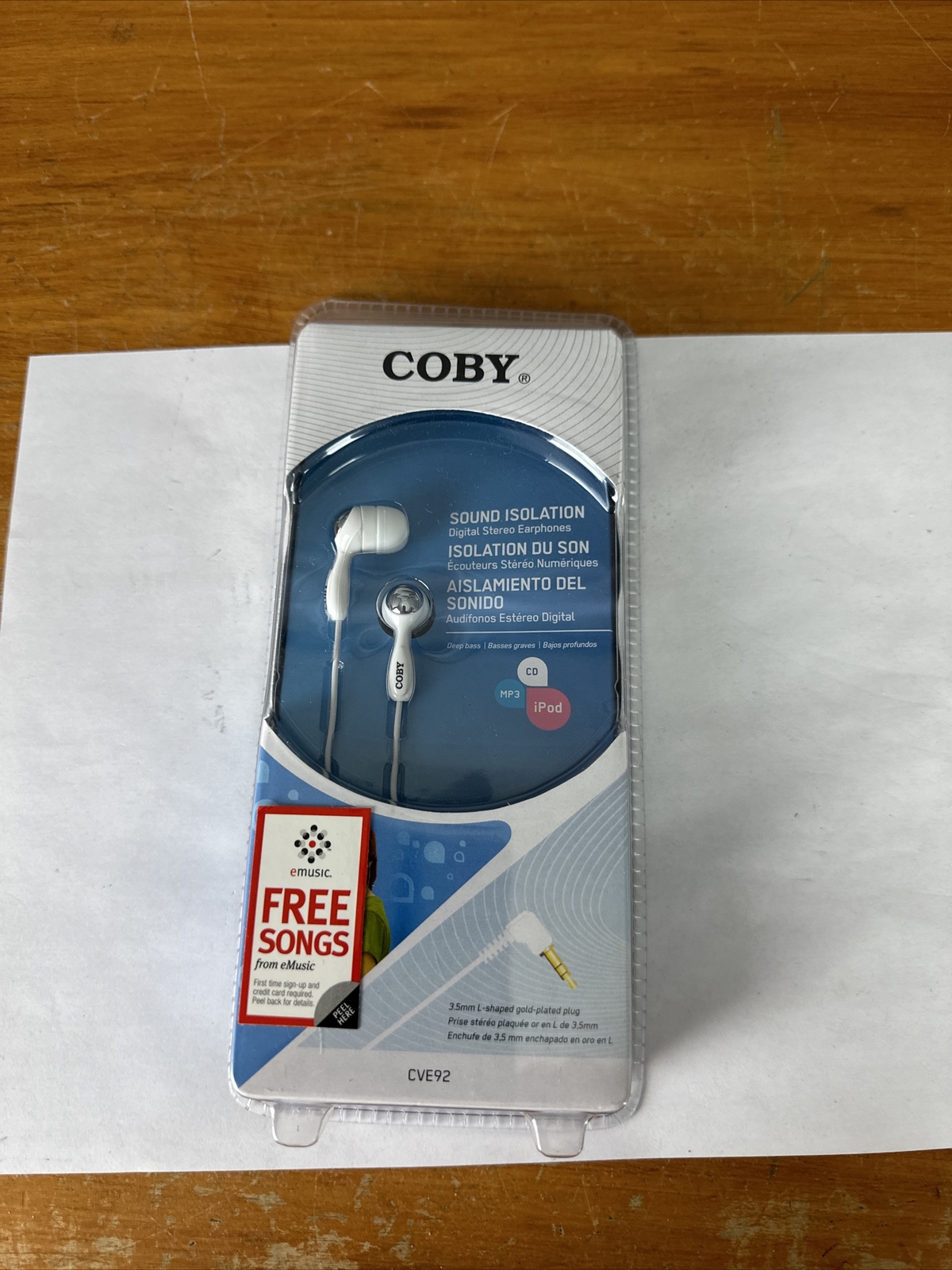 COBY CVE92 Digital Stereo Earphone 3.5mm Plug Earbud Headphones