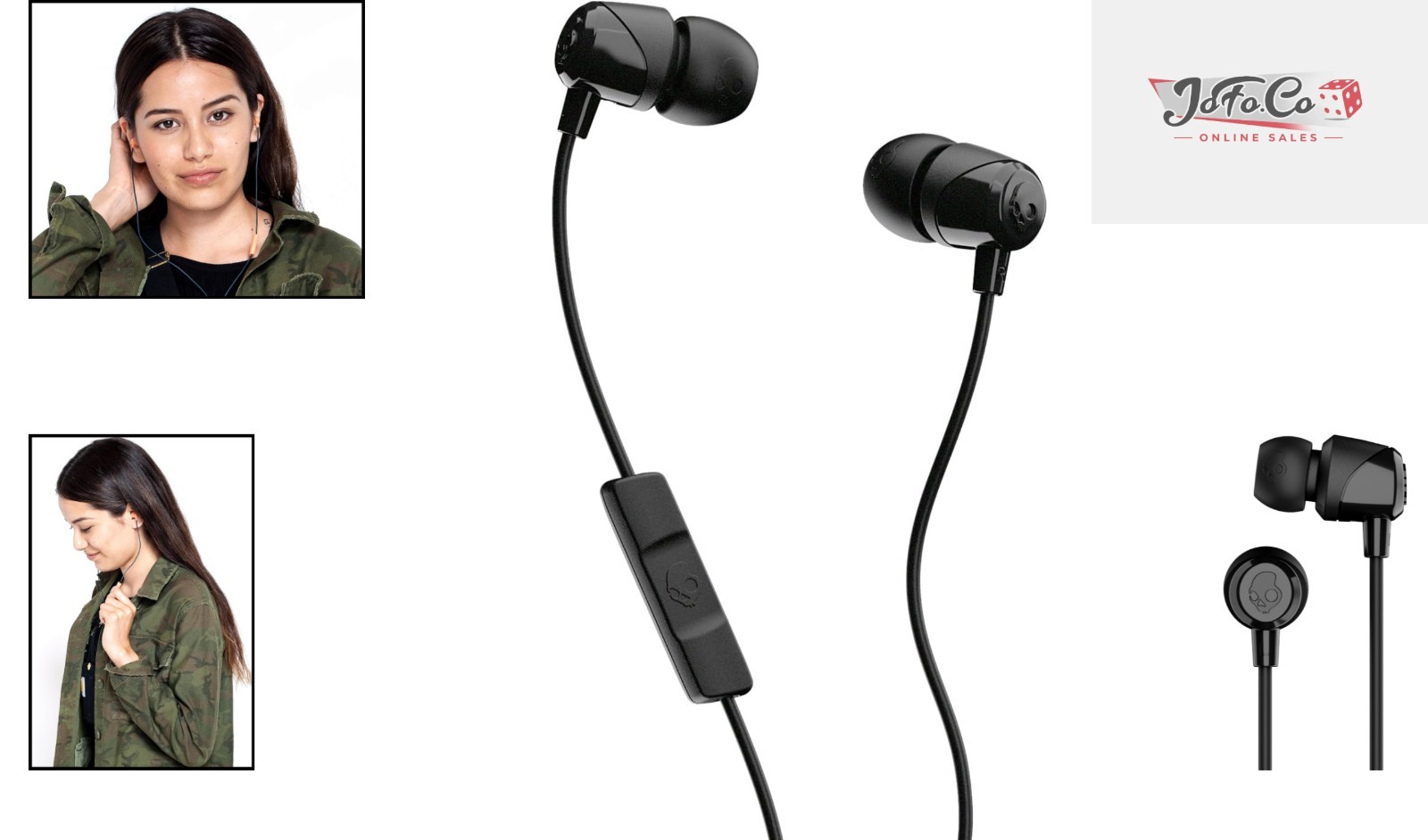 Jib Wired Earbuds – Noise Isolating, In-Line Mic, Perfect for Travel (Black)
