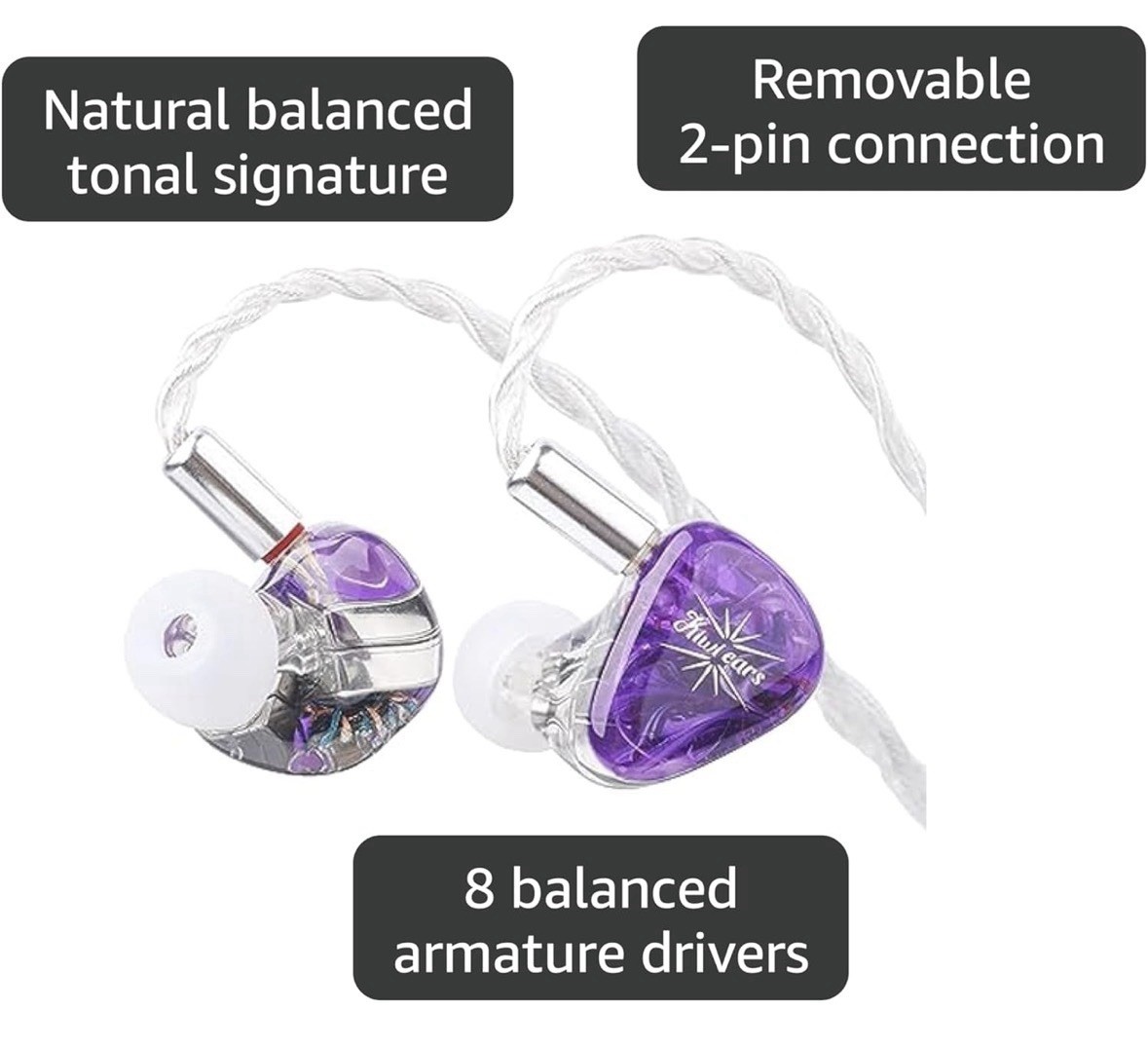 Kiwi Ears Orchestra Lite Performance Custom 8BA In-Ear Monitor IEM Purple