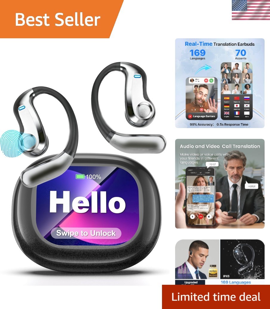 Real-Time AI Translation Earbuds 168 Languages Translator Earphones, Audifono…