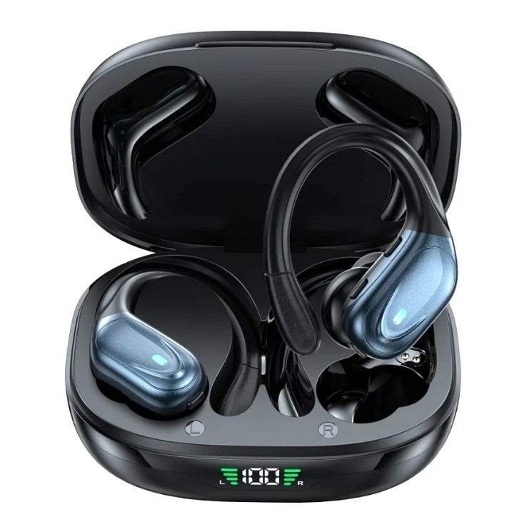 BX17 Wireless Headphones, Bluetooth 5.3 Earphones with Earhook, Mic, Waterproof