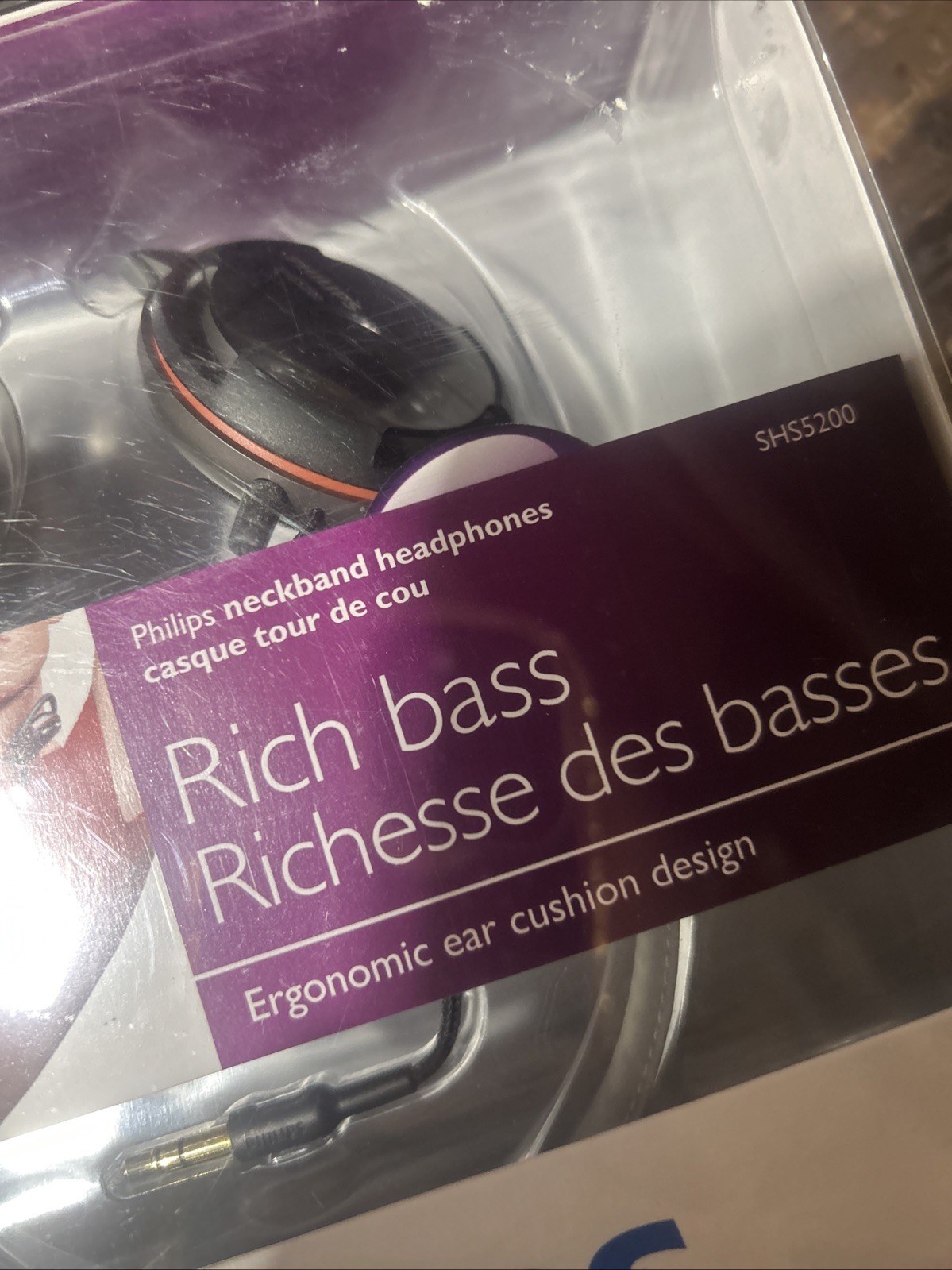 Philips SHS5200 Rich Bass Neckband Headphones Wired 3.5mm New Sealed