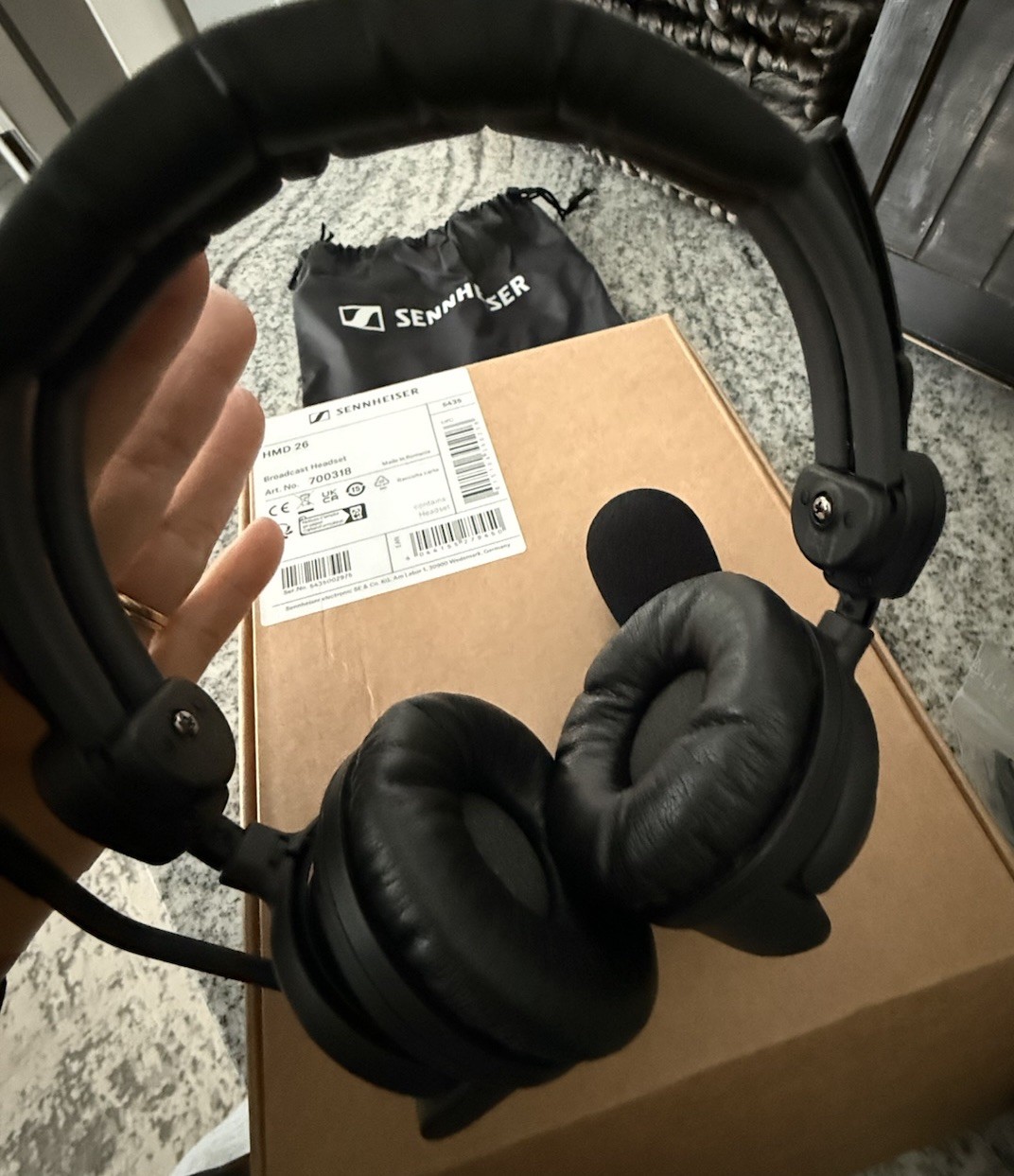 Sennheiser HMD 26 Dual-Ear On-Ear Headset with Dynamic Microphone – Brand New