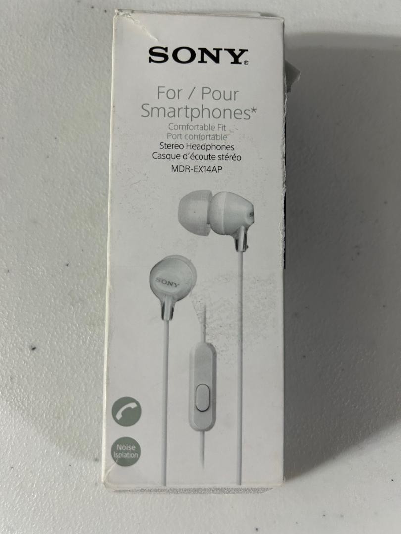 Sony MDR-EX14AP/WC Stereo Headphones with Mic Tested Working