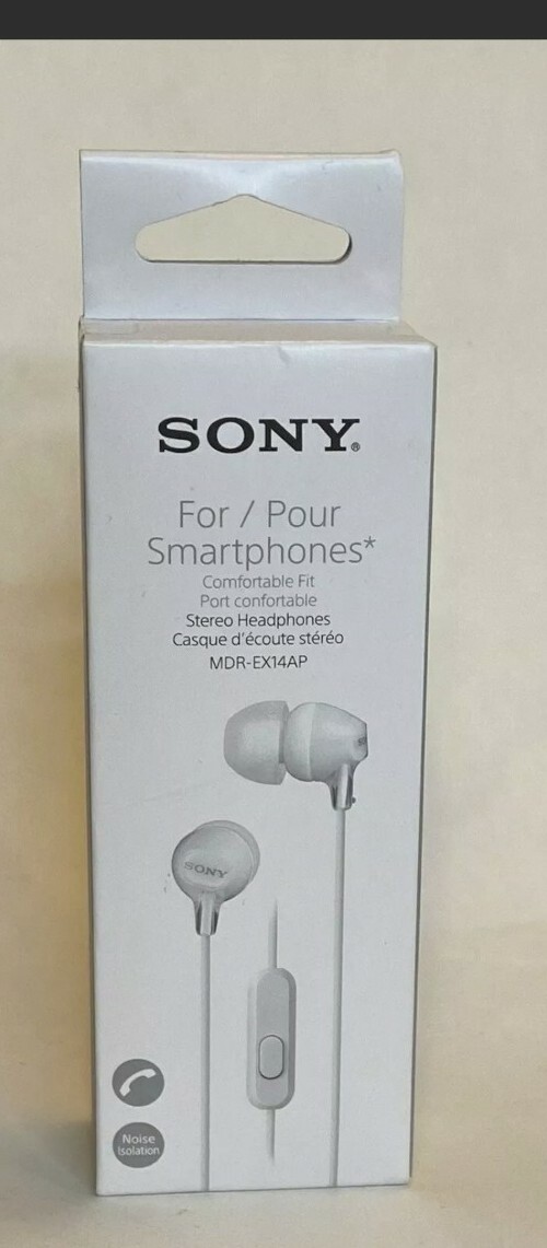New & Sealed! Genuine Sony MDR-EX14AP Headset Ear Bud Headphones with Mic – NWB