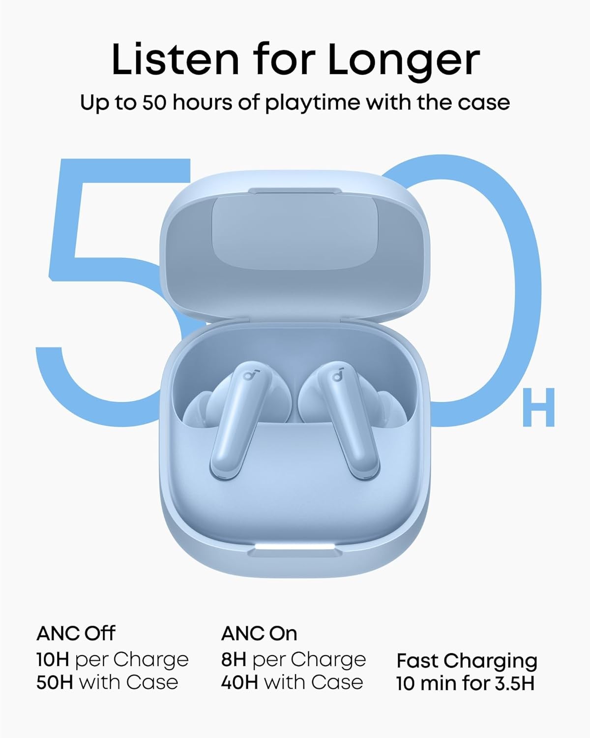 soundcore P31i Wireless Earbuds – Hi-Res Audio, Adaptive Noise Cancelling–Blue