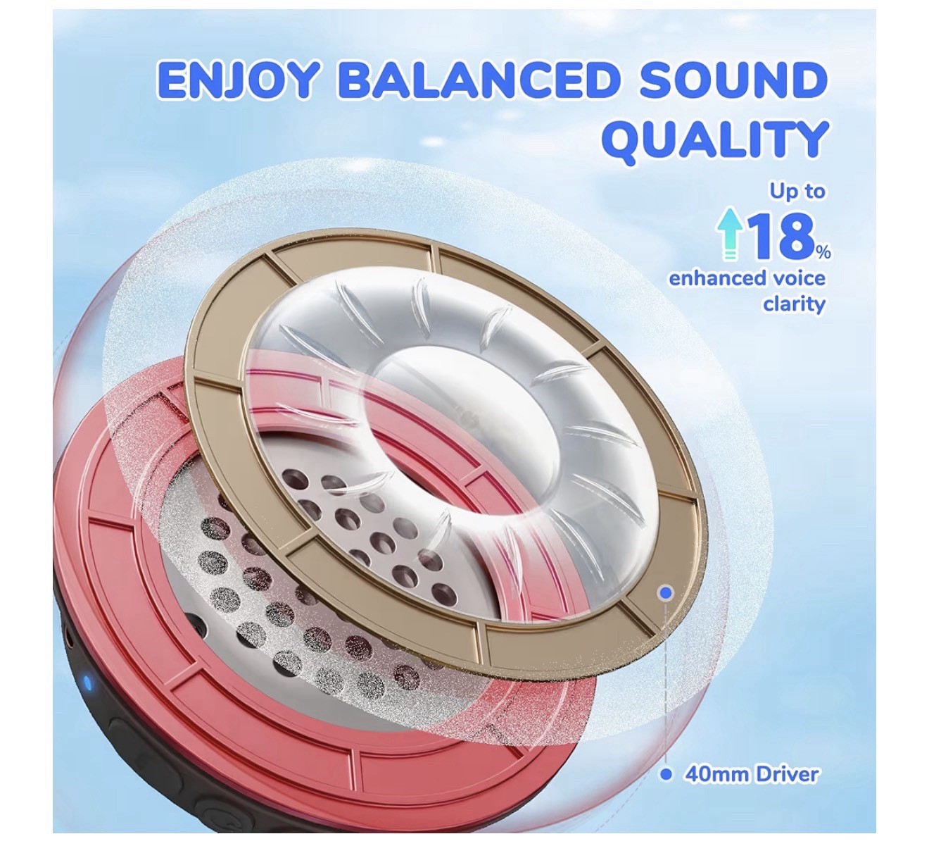 iClever BTH22 Kids Bluetooth Headphones, 60H Play Time, 74/85 dBA Safe Volume