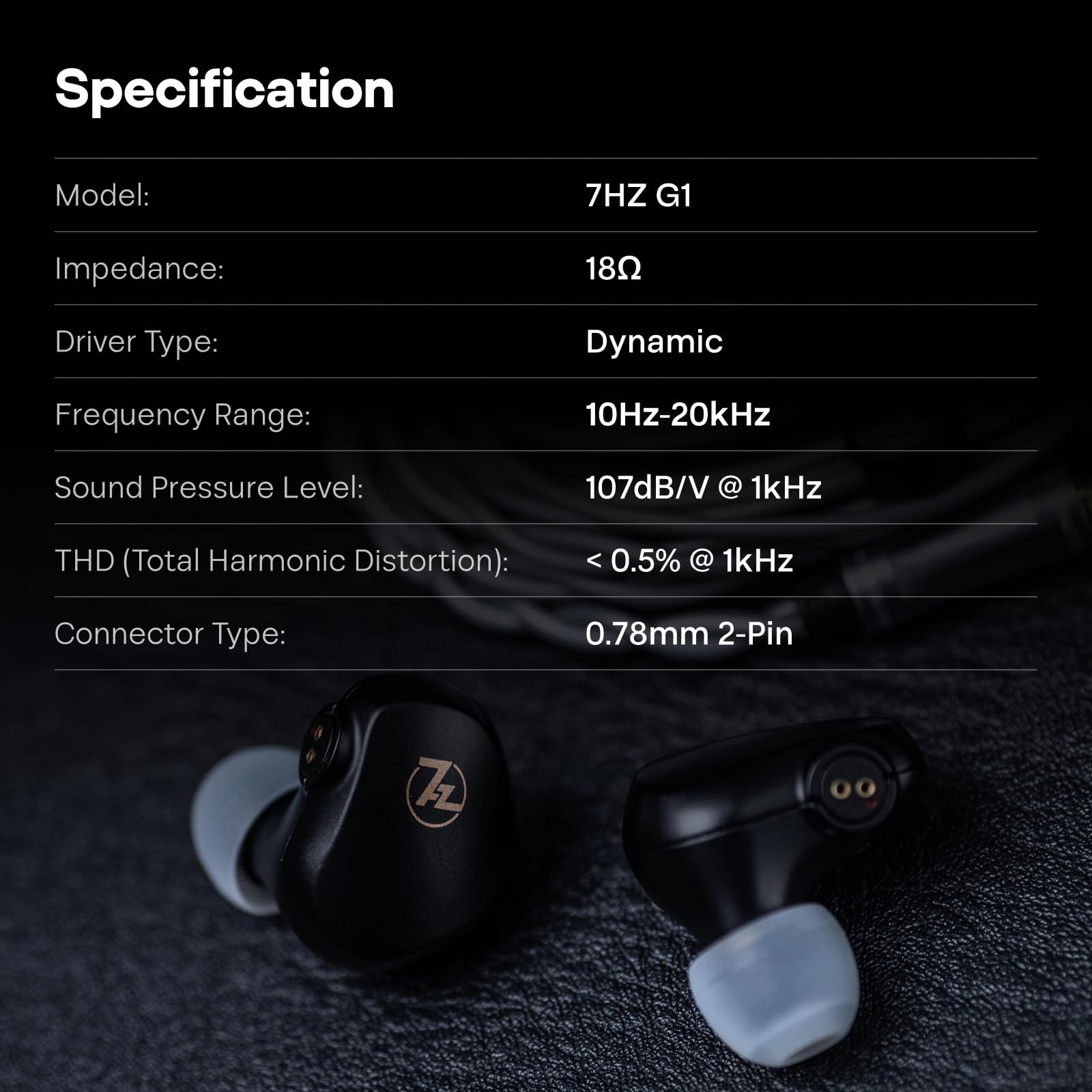 7HZ G1 in-Ear Monitor, 10mm DLC Diaphragm Dynamic Driver IEM Earphone, Wired …