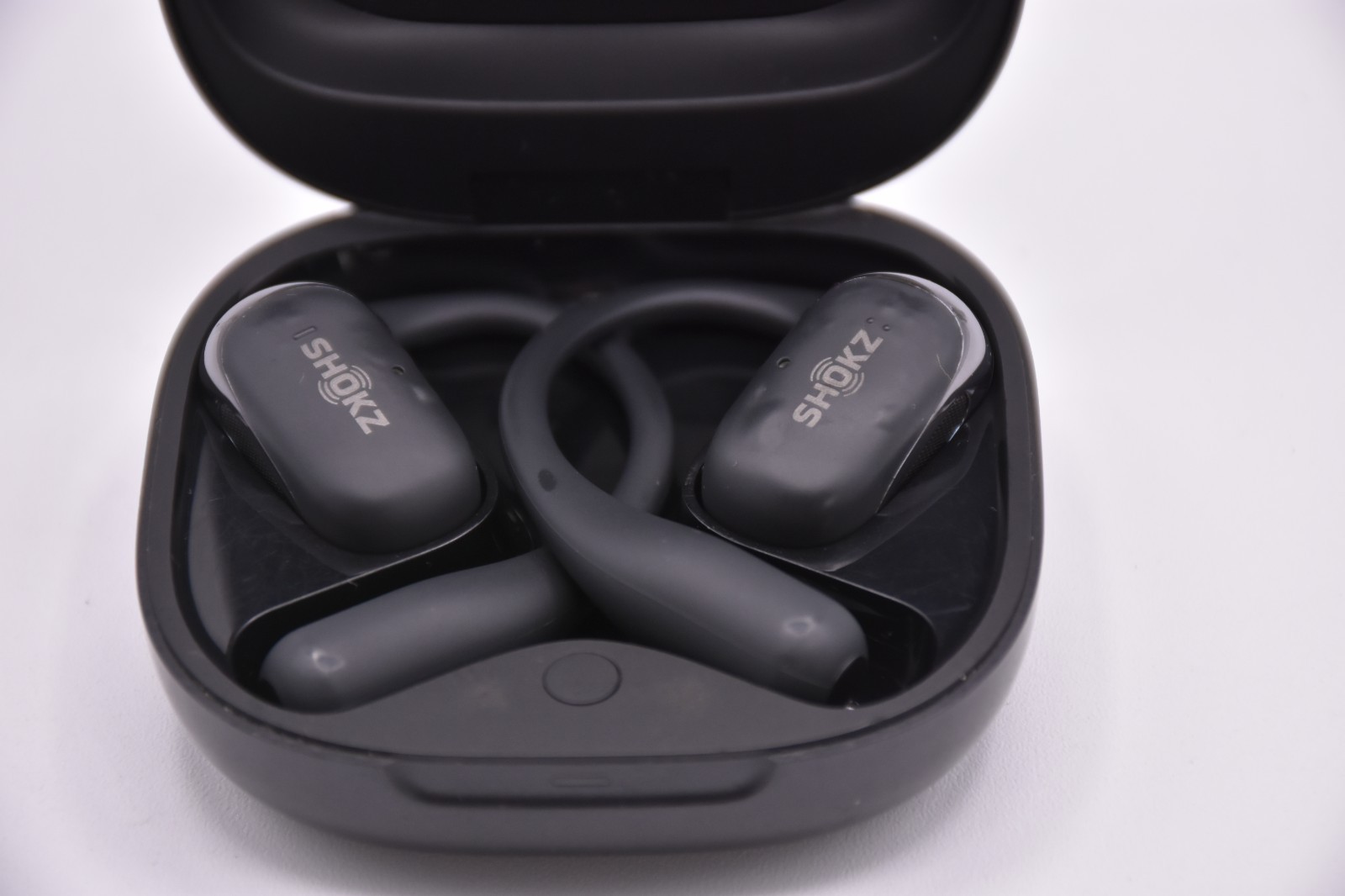 Shokz OpenFit 2 True Wireless Open-Ear Earbuds Black w/Charging Case-Shows Wear